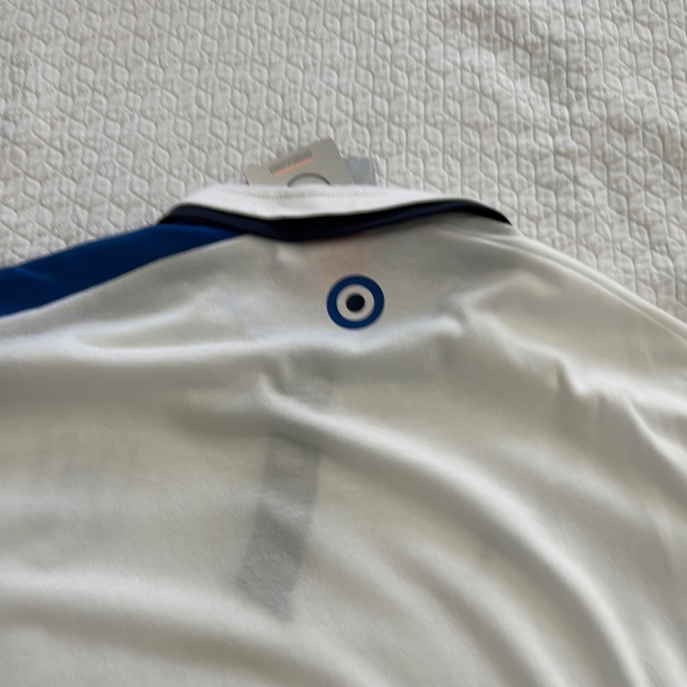 New Puma White and Blue Polo Shirt with Classic Collar - Picture 6 of 6
